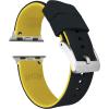 imageBARTON WATCH BANDS  Elite Silicone Watch Bands Compatible with Apple Watch Models  1 2 3 4 5 6 7 8 9 10 SE Ultra ampamp Ultra 2Black Top  Yellow Bottom