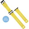 imageBARTON WATCH BANDS  Elite Silicone Watch Bands Compatible with Apple Watch Models  1 2 3 4 5 6 7 8 9 10 SE Ultra ampamp Ultra 2Black Top  Yellow Bottom Black PVD Hardware