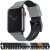 imageBARTON WATCH BANDS  Elite Silicone Watch Bands Compatible with Apple Watch Models  1 2 3 4 5 6 7 8 9 10 SE Ultra ampamp Ultra 2Cool Grey Top  Black Bottom Black PVD Hardware