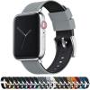 imageBARTON WATCH BANDS  Elite Silicone Watch Bands Compatible with Apple Watch Models  1 2 3 4 5 6 7 8 9 10 SE Ultra ampamp Ultra 2Cool Grey Top  Black Bottom