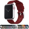 imageBARTON WATCH BANDS  Elite Silicone Watch Bands Compatible with Apple Watch Models  1 2 3 4 5 6 7 8 9 10 SE Ultra ampamp Ultra 2Crimson Red