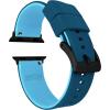 imageBARTON WATCH BANDS  Elite Silicone Watch Bands Compatible with Apple Watch Models  1 2 3 4 5 6 7 8 9 10 SE Ultra ampamp Ultra 2Flatwater Blue Black PVD Hardware