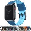 imageBARTON WATCH BANDS  Elite Silicone Watch Bands Compatible with Apple Watch Models  1 2 3 4 5 6 7 8 9 10 SE Ultra ampamp Ultra 2Flatwater Blue Black PVD Hardware