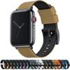 imageBARTON WATCH BANDS  Elite Silicone Watch Bands Compatible with Apple Watch Models  1 2 3 4 5 6 7 8 9 10 SE Ultra ampamp Ultra 2Khaki Tan Top  Black Bottom Black PVD Hardware