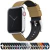 imageBARTON WATCH BANDS  Elite Silicone Watch Bands Compatible with Apple Watch Models  1 2 3 4 5 6 7 8 9 10 SE Ultra ampamp Ultra 2Khaki Tan Top  Black Bottom