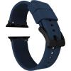 imageBARTON WATCH BANDS  Elite Silicone Watch Bands Compatible with Apple Watch Models  1 2 3 4 5 6 7 8 9 10 SE Ultra ampamp Ultra 2Navy Blue Black PVD Hardware