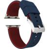 imageBARTON WATCH BANDS  Elite Silicone Watch Bands Compatible with Apple Watch Models  1 2 3 4 5 6 7 8 9 10 SE Ultra ampamp Ultra 2Navy Blue Top  Crimson Red Bottom