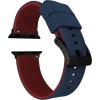 imageBARTON WATCH BANDS  Elite Silicone Watch Bands Compatible with Apple Watch Models  1 2 3 4 5 6 7 8 9 10 SE Ultra ampamp Ultra 2Navy Blue Top  Crimson Red Bottom Black PVD Hardware