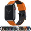 imageBARTON WATCH BANDS  Elite Silicone Watch Bands Compatible with Apple Watch Models  1 2 3 4 5 6 7 8 9 10 SE Ultra ampamp Ultra 2Pumpkin Orange Top  Black Bottom Black PVD Hardware