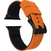 imageBARTON WATCH BANDS  Elite Silicone Watch Bands Compatible with Apple Watch Models  1 2 3 4 5 6 7 8 9 10 SE Ultra ampamp Ultra 2Pumpkin Orange Top  Black Bottom Black PVD Hardware