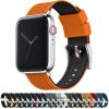 imageBARTON WATCH BANDS  Elite Silicone Watch Bands Compatible with Apple Watch Models  1 2 3 4 5 6 7 8 9 10 SE Ultra ampamp Ultra 2Pumpkin Orange Top  Black Bottom