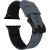 imageBARTON WATCH BANDS  Elite Silicone Watch Bands Compatible with Apple Watch Models  1 2 3 4 5 6 7 8 9 10 SE Ultra ampamp Ultra 2Smoke Grey Top  Black Bottom Black PVD Hardware