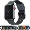 imageBARTON WATCH BANDS  Elite Silicone Watch Bands Compatible with Apple Watch Models  1 2 3 4 5 6 7 8 9 10 SE Ultra ampamp Ultra 2Smoke Grey Top  Black Bottom Black PVD Hardware