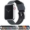 imageBARTON WATCH BANDS  Elite Silicone Watch Bands Compatible with Apple Watch Models  1 2 3 4 5 6 7 8 9 10 SE Ultra ampamp Ultra 2Smoke Grey Top  Black Bottom