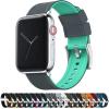 imageBARTON WATCH BANDS  Elite Silicone Watch Bands Compatible with Apple Watch Models  1 2 3 4 5 6 7 8 9 10 SE Ultra ampamp Ultra 2Smoke Grey Top  Mint Green Bottom