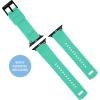 imageBARTON WATCH BANDS  Elite Silicone Watch Bands Compatible with Apple Watch Models  1 2 3 4 5 6 7 8 9 10 SE Ultra ampamp Ultra 2Smoke Grey Top  Mint Green Bottom Black PVD Hardware