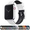 imageBARTON WATCH BANDS  Elite Silicone Watch Bands Compatible with Apple Watch Models  1 2 3 4 5 6 7 8 9 10 SE Ultra ampamp Ultra 2White Top  Black Bottom