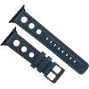 imageBARTON WATCH BANDS  Horween Leather Watch Bands Compatible with Apple Watch Models  1 2 3 4 5 6 7 8 9 10 SE Ultra ampamp Ultra 2Navy Blue Rally Style  Black PVD Hardware