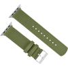 imageBARTON WATCH BANDS  Military Style Nylon Watch Bands Compatible with Apple Watch Models  1 2 3 4 5 6 7 8 9 10 SE Ultra ampamp Ultra 2Army Green Stainless Hardware