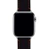 imageBARTON WATCH BANDS  Top Grain Leather Watch Bands Compatible with Apple Watch Models  1 2 3 4 5 6 7 8 9 10 SE Ultra ampamp Ultra 2Black Leather  Orange Stitching