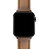 imageBARTON WATCH BANDS  Top Grain Leather Watch Bands Compatible with Apple Watch Models  1 2 3 4 5 6 7 8 9 10 SE Ultra ampamp Ultra 2Caramel Tan Leather  Stitching Black Hardware