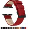 imageBARTON WATCH BANDS  Top Grain Leather Watch Bands Compatible with Apple Watch Models  1 2 3 4 5 6 7 8 9 10 SE Ultra ampamp Ultra 2Crimson Red