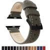imageBARTON WATCH BANDS  Top Grain Leather Watch Bands Compatible with Apple Watch Models  1 2 3 4 5 6 7 8 9 10 SE Ultra ampamp Ultra 2Espresso Brown Leather  White Stitching Black Hardware