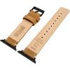imageBARTON WATCH BANDS  Top Grain Leather Watch Bands Compatible with Apple Watch Models  1 2 3 4 5 6 7 8 9 10 SE Ultra ampamp Ultra 2Gingerbread Brown Leather  White Stitching Black Hardware
