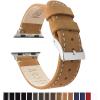 imageBARTON WATCH BANDS  Top Grain Leather Watch Bands Compatible with Apple Watch Models  1 2 3 4 5 6 7 8 9 10 SE Ultra ampamp Ultra 2Gingerbread Brown Leather  White Stitching
