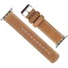 imageBARTON WATCH BANDS  Top Grain Leather Watch Bands Compatible with Apple Watch Models  1 2 3 4 5 6 7 8 9 10 SE Ultra ampamp Ultra 2Gingerbread Brown Leather  White Stitching