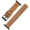 imageBARTON WATCH BANDS  Top Grain Leather Watch Bands Compatible with Apple Watch Models  1 2 3 4 5 6 7 8 9 10 SE Ultra ampamp Ultra 2Gingerbread Brown Leather  White Stitching Black Hardware