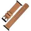 imageBARTON WATCH BANDS  Top Grain Leather Watch Bands Compatible with Apple Watch Models  1 2 3 4 5 6 7 8 9 10 SE Ultra ampamp Ultra 2Gingerbread Brown Leather  Stitching Black Hardware
