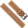 imageBARTON WATCH BANDS  Top Grain Leather Watch Bands Compatible with Apple Watch Models  1 2 3 4 5 6 7 8 9 10 SE Ultra ampamp Ultra 2Gingerbread Leather  Linen White Stitching