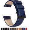 imageBARTON WATCH BANDS  Top Grain Leather Watch Bands Compatible with Apple Watch Models  1 2 3 4 5 6 7 8 9 10 SE Ultra ampamp Ultra 2Navy Blue Leather  Linen White Stitching