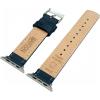 imageBARTON WATCH BANDS  Top Grain Leather Watch Bands Compatible with Apple Watch Models  1 2 3 4 5 6 7 8 9 10 SE Ultra ampamp Ultra 2Navy Blue Leather  Stitching