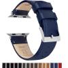 imageBARTON WATCH BANDS  Top Grain Leather Watch Bands Compatible with Apple Watch Models  1 2 3 4 5 6 7 8 9 10 SE Ultra ampamp Ultra 2Navy Blue Leather  Stitching
