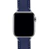 imageBARTON WATCH BANDS  Top Grain Leather Watch Bands Compatible with Apple Watch Models  1 2 3 4 5 6 7 8 9 10 SE Ultra ampamp Ultra 2Navy Blue Leather  White Stitching