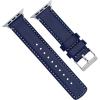 imageBARTON WATCH BANDS  Top Grain Leather Watch Bands Compatible with Apple Watch Models  1 2 3 4 5 6 7 8 9 10 SE Ultra ampamp Ultra 2Navy Blue Leather  White Stitching