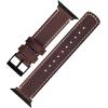 imageBARTON WATCH BANDS  Top Grain Leather Watch Bands Compatible with Apple Watch Models  1 2 3 4 5 6 7 8 9 10 SE Ultra ampamp Ultra 2Saddle Brown Leather  White Stitching Black Hardware