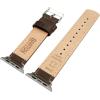 imageBARTON WATCH BANDS  Top Grain Leather Watch Bands Compatible with Apple Watch Models  1 2 3 4 5 6 7 8 9 10 SE Ultra ampamp Ultra 2Saddle Brown Leather  White Stitching