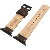 imageBARTON WATCH BANDS  Top Grain Leather Watch Bands Compatible with Apple Watch Models  1 2 3 4 5 6 7 8 9 10 SE Ultra ampamp Ultra 2Saddle Brown Leather  White Stitching Black Hardware