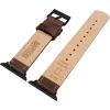 imageBARTON WATCH BANDS  Top Grain Leather Watch Bands Compatible with Apple Watch Models  1 2 3 4 5 6 7 8 9 10 SE Ultra ampamp Ultra 2Saddle Brown Leather  Stitching Black Hardware