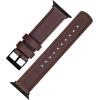 imageBARTON WATCH BANDS  Top Grain Leather Watch Bands Compatible with Apple Watch Models  1 2 3 4 5 6 7 8 9 10 SE Ultra ampamp Ultra 2Saddle Brown Leather  Stitching Black Hardware