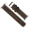 imageBARTON WATCH BANDS  Top Grain Leather Watch Bands Compatible with Apple Watch Models  1 2 3 4 5 6 7 8 9 10 SE Ultra ampamp Ultra 2Saddle Brown Leather  White Stitching