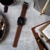 imageBARTON WATCH BANDS  Top Grain Leather Watch Bands Compatible with Apple Watch Models  1 2 3 4 5 6 7 8 9 10 SE Ultra ampamp Ultra 2Saddle Brown Leather  White Stitching Black Hardware