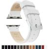 imageBARTON WATCH BANDS  Top Grain Leather Watch Bands Compatible with Apple Watch Models  1 2 3 4 5 6 7 8 9 10 SE Ultra ampamp Ultra 2White Leather  Stitching