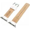 imageBARTON WATCH BANDS  Top Grain Leather Watch Bands Compatible with Apple Watch Models  1 2 3 4 5 6 7 8 9 10 SE Ultra ampamp Ultra 2White Leather  Stitching