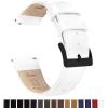 imageBARTON WATCH BANDS  Top Grain Leather Watch Bands Compatible with Apple Watch Models  1 2 3 4 5 6 7 8 9 10 SE Ultra ampamp Ultra 2White Leather  White Stitching