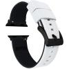 imageBARTON WATCH BANDS  White Top ampamp Black Bottom Black PVD Hardware Elite Silicone Watch Bands Compatible with Apple Watch Models  1 2 3 4 5 6 7 8 9 10 SE Ultra ampamp Ultra 2  38mm40mm41mm
