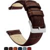 imageBARTON WATCH BANDS 12mm Crimson Red  Alligator Grain  Quick Release Leather Watch Bands
